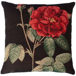 Koristetyyny Home4You HOLLY ruusu 45x45 cm, musta