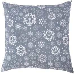 Koristetyyny Home4You WINTER FLOWERS 45x45 cm, lumihiutaleet, harmaa