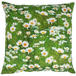Koristetyyny Home4You HOLLY 45x45 cm, päivänkakkarat, vihreä