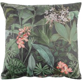 Koristetyyny Home4You HOLLY 45x45 cm, trooppiset kasvit, vihreä