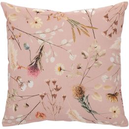 Koristetyyny Home4You HOLLY 45x45 cm, kuivatut kukat, vaaleanpunainen