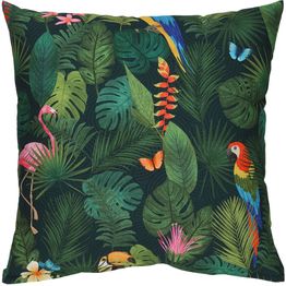 Koristetyyny Home4You HOLLY 45x45 cm, trooppinen kuosi, vihreä