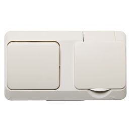 Artic 6/1-kytkin+pistorasia pinta IP44 valkoinen