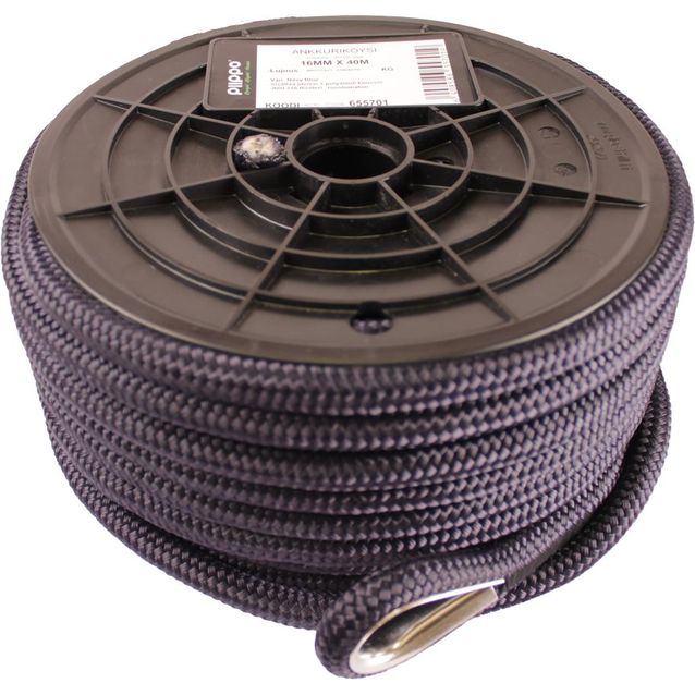 Ankkuriköysi lenkillä ja AISI316-koussilla Piippo 16mm x 40m