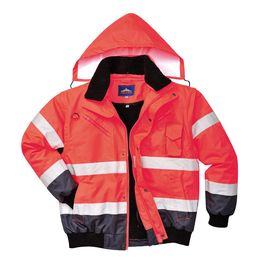 Bombertakki Portwest C465 Hi-Vis 300D punainen/sininen