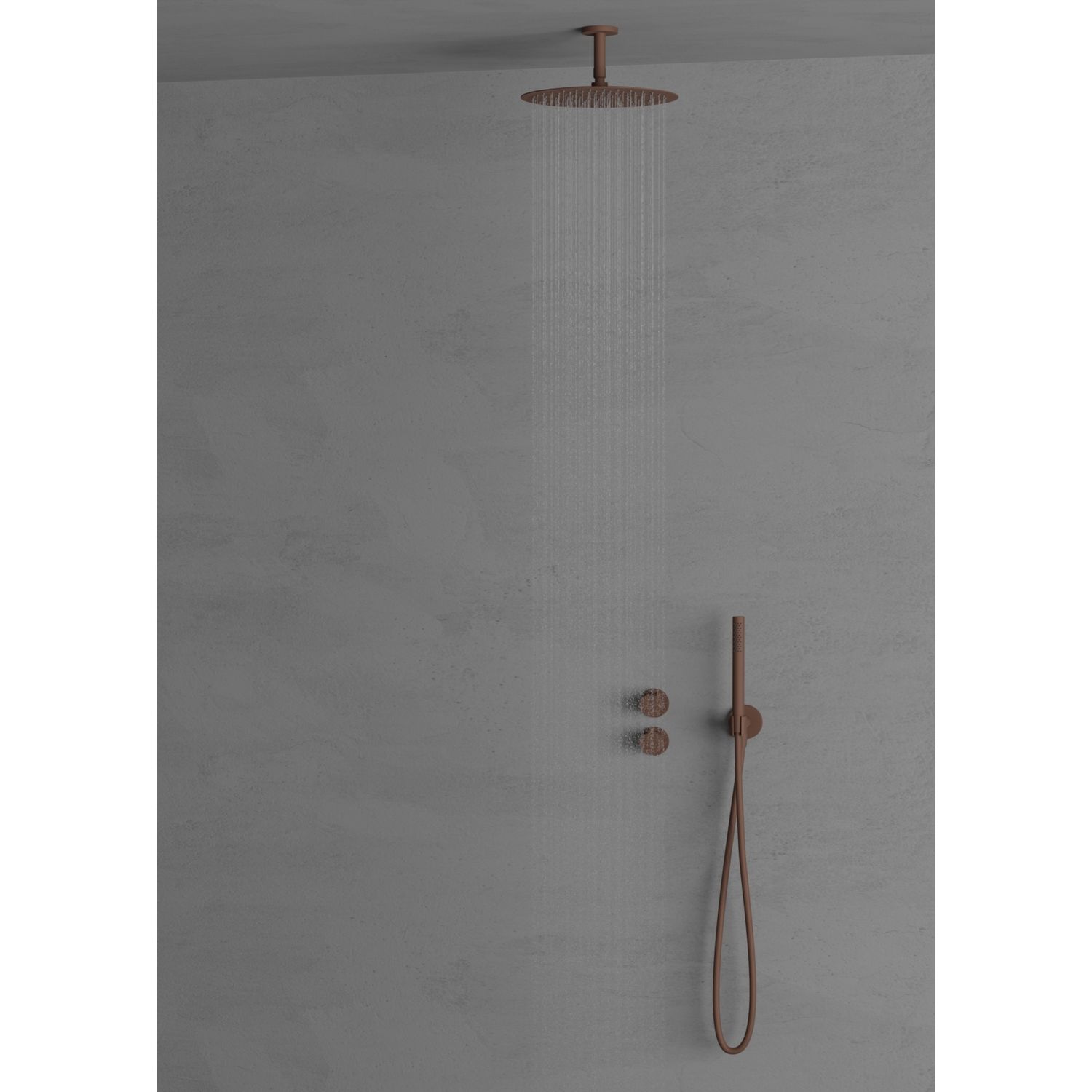 Sadesuihkusetti Scandtap Harmonized 2Y Rust, termostaattihanalla, vettä säästävä, piiloasennus, ruskea