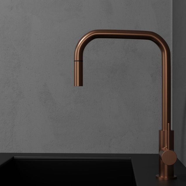 Keittiöhana Scandtap Steel Accent Square Amber