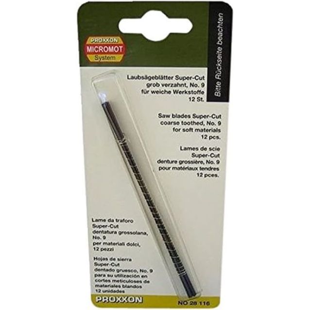 Lehtisahanterät Proxxon Super-Cut nro 9 puulle 12kpl