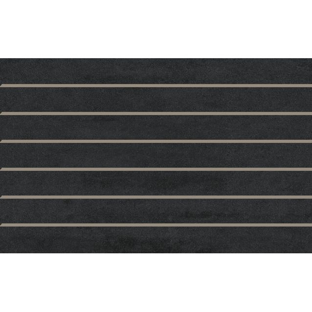 Seinälaatta Laattapiste LPC Minimal Nero Precut, 25x40cm, lasitettu kaakeli, tasapintainen, matta, valesauma