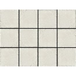 Lattialaatta Laattapiste LPC Tudor White, 10x10cm, lasitettu klinkkeri, strukturoitu, matta, 30x40cm liimatäpläarkilla