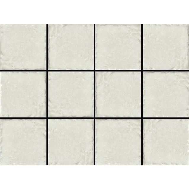 Lattialaatta Laattapiste LPC Tudor White, 10x10cm, lasitettu klinkkeri, strukturoitu, matta, 30x40cm liimatäpläarkilla