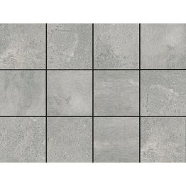 Laatta Laattapiste Collection LPC Nevada Grey, lasitettu klinkkeri, 10X10cm, tasapintainen, matta, liimatäpläarkilla 30X40cm