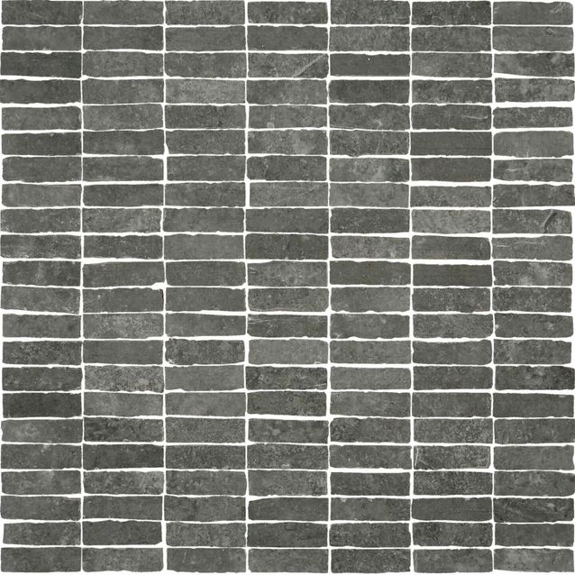 Mosaiikkilaatta Pukkila Stonemix Anthracite mattoncino, himmeä, sileä, 14x43mm