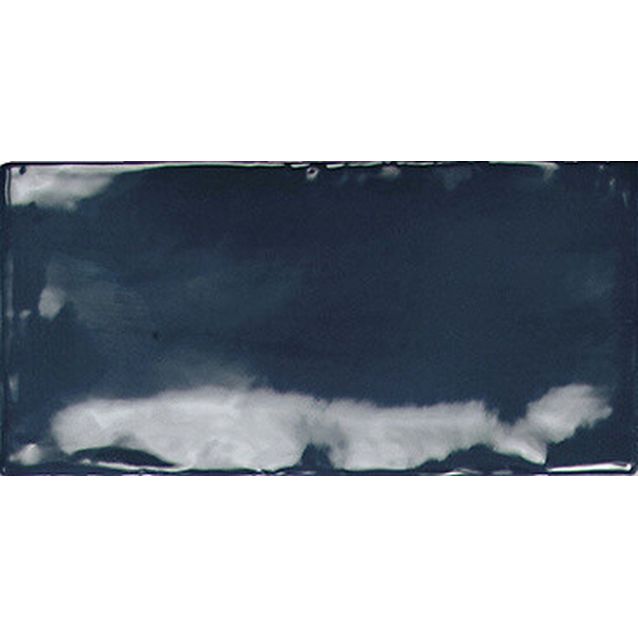 Seinälaatta Pukkila Manacor Ocean Blue, kiiltävä, strukturoitu, 7.5x15cm