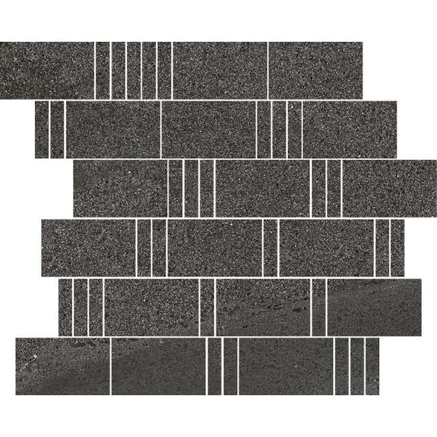Mosaiikkilaatta Pukkila Landstone Anthracite Pave, himmeä, sileä, 298x298mm
