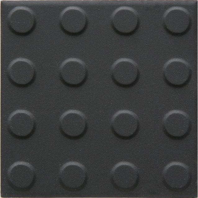 Lattialaatta Pukkila Natura Musta, himmeä, struktuuri, pyörönasta, 96x96mm