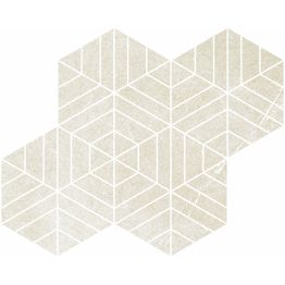 Mosaiikkilaatta Pukkila Ease Esagona T72 Extrawhite matta sileä