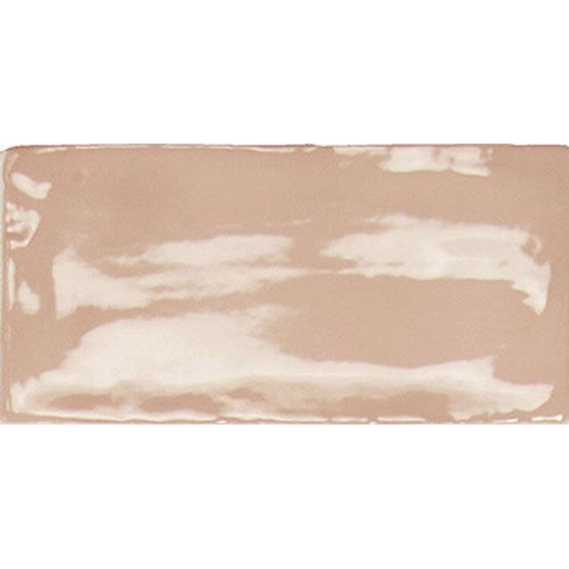 Seinälaatta Pukkila Manacor Blush Pink, kiiltävä, strukturoitu, 7.5x15cm