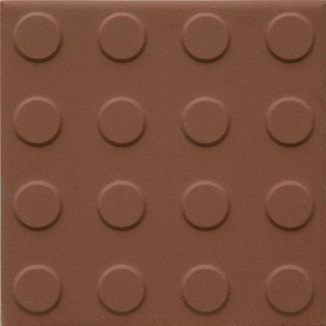 Lattialaatta Pukkila Natura Keskiruskea, himmeä, struktuuri, pyörönasta, 96x96mm