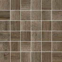 Mosaiikkilaatta Pukkila Artwood Chocolatebrown himmeä sileä 50x50 mm