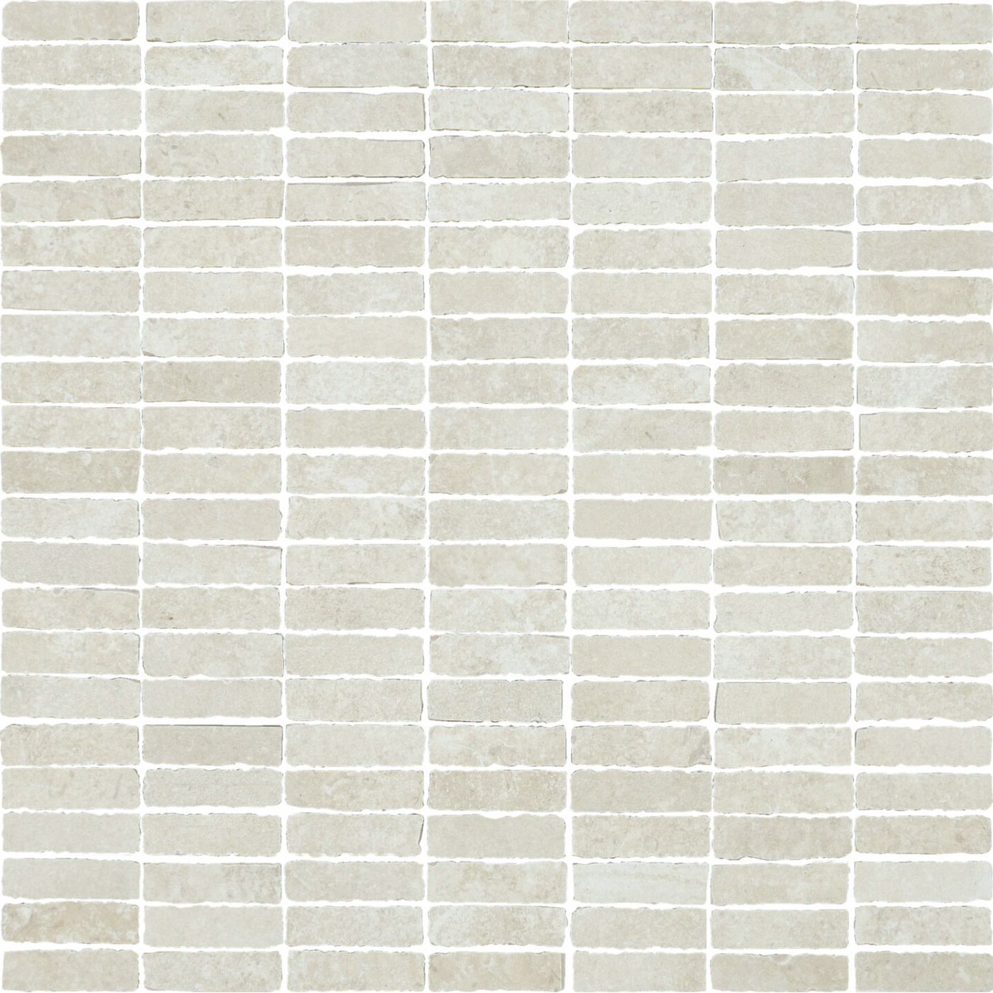Mosaiikkilaatta Pukkila Stonemix White mattoncino himmeä sileä 14x43 mm