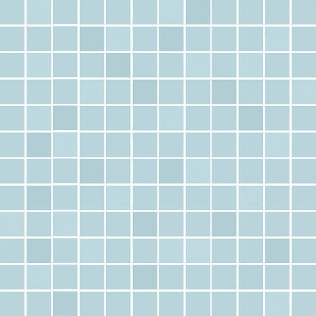Mosaiikkilaatta Pukkila Mosaico Porcelanico Turquoise, himmeä, sileä, 25x25mm