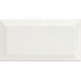 Seinälaatta Pukkila Miniworx White Metro, kiiltävä, faasattu, 10x20cm