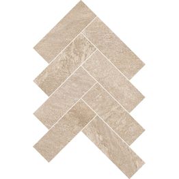 Mosaiikkilaatta Pukkila Quartziti Fishbone, 5x15cm, lasitettu porcelanato, tasapintainen, matta, leikattu, lasikuituverkolla