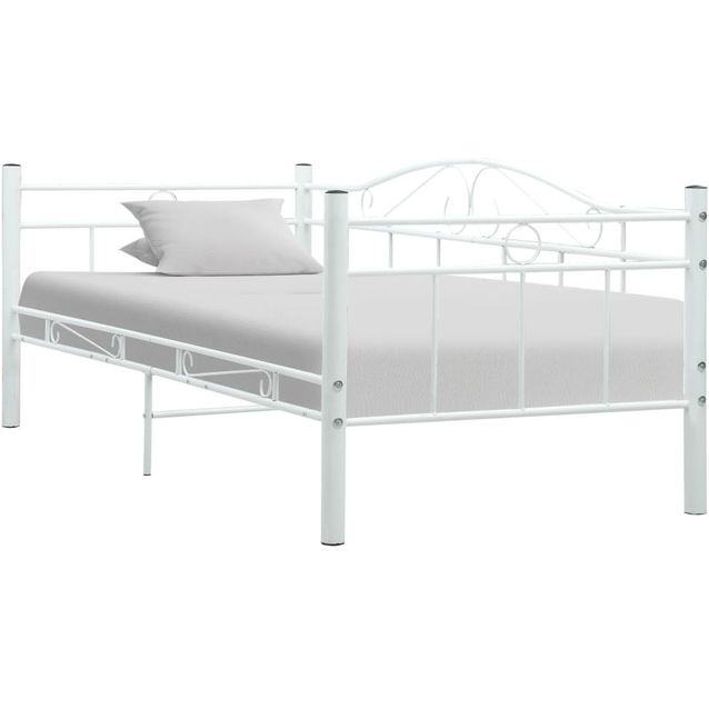 Päivävuoteenrunko valkoinen metalli 90x200cm_1