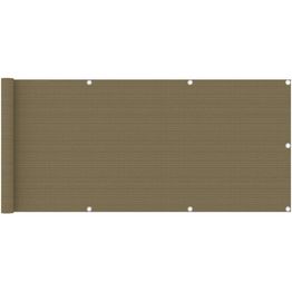 Parvekkeen suoja harmaanruskea 75x400 cm hdpe
