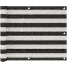 Parvekkeen suoja hdpe 75x500 cm antrasiitti ja valkoinen