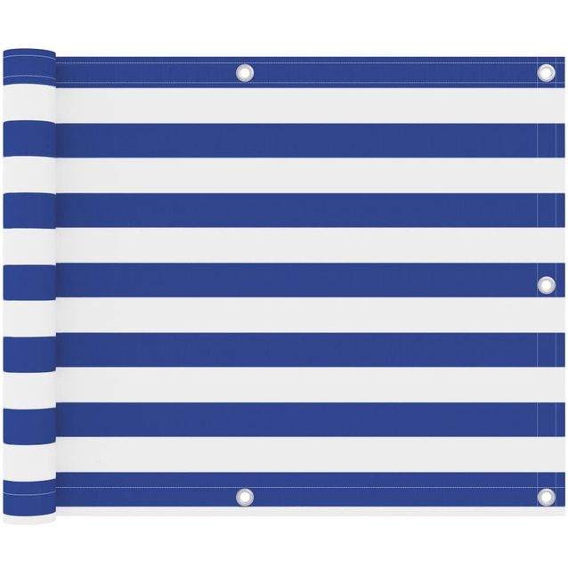 Parvekkeen suoja sinivalkoinen 75x400 cm oxford kangas_1