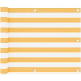 Parvekkeen suoja valkoinen ja keltainen 75x300 cm oxford