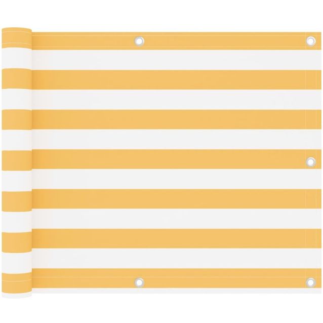 Parvekkeen suoja valkoinen ja keltainen 75x300 cm oxford_1