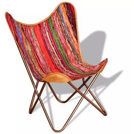 Perhostuoli monivärinen chindi-kangas