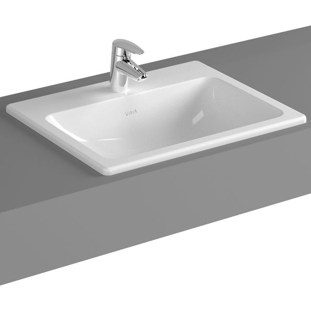 Pesuallas Vitra S20 hananreijällä upotettava 55 cm