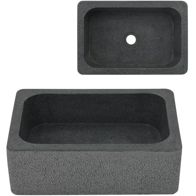 Pesuallas jokikivi 45x30x15 cm musta