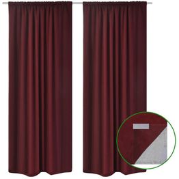 Pimennysverhot 2kpl kaksi kerrosta 140x245cm viininpunainen