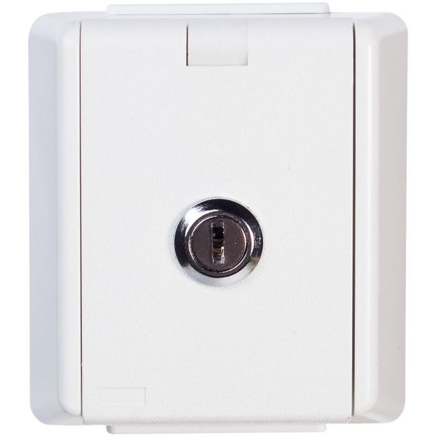 Pistorasia ELKO RS Nordic 1 osainen kannella  lukko IP44 RL kirkkaan valkoinen