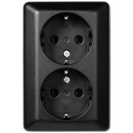 Pistorasia ELKO RS16 2-osainen RL pinta-asennus musta