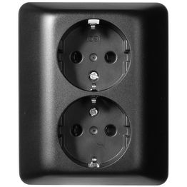 Pistorasia ELKO RS16 2-osainen RL uppoasennus musta