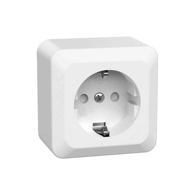 Pistorasia Gelia Connect 2 Home 1 osainen 16A maadoitettu pinta asennus valkoinen