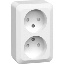 Pistorasia Gelia Connect 2 Home 2-osainen 16A maadoittamaton pinta-asennus valkoinen
