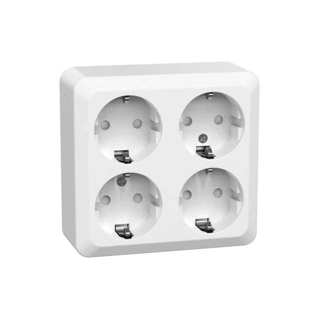 Pistorasia Gelia Connect 2 Home 4 osainen 16A maadoitettu pinta asennus valkoinen