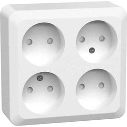 Pistorasia Gelia Connect 2 Home 4-osainen 16A maadoittamaton pinta-asennus valkoinen