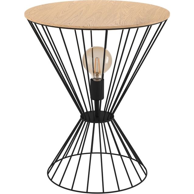 Pöytävalaisin Eglo Desierto E27 musta/puu