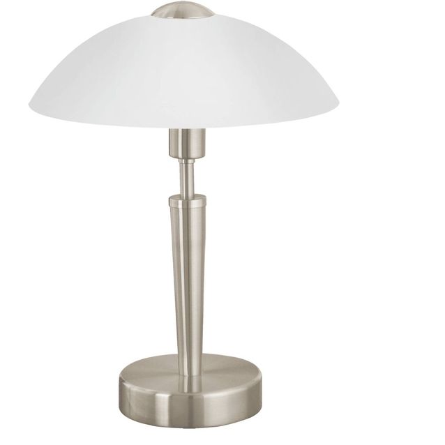 Pöytävalaisin Eglo Solo 1 Ø26cm E14 valkoinen/harjattu teräs