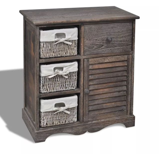 Puinen kaappi 3 punotulla korilla ruskea_1