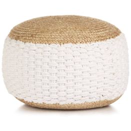 Punottu pallorahi juutti puuvilla 50x35 cm valkoinen