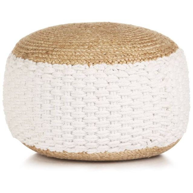 Punottu pallorahi juutti puuvilla 50x35 cm valkoinen_1